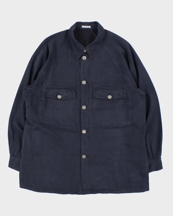 Vintage 1990s Gianni Versace Heavyweight Wool Blend Long Sleeve Oversized Shirt - M sold by Rokit