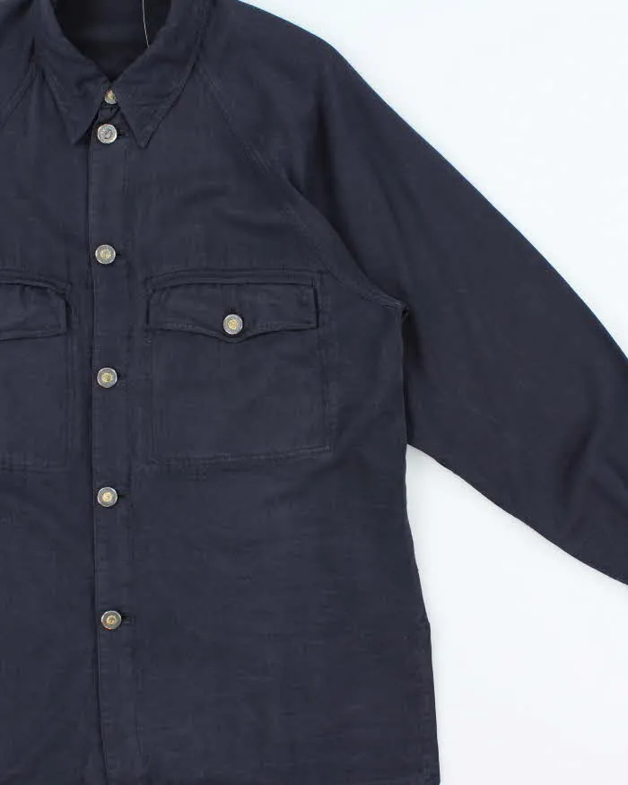 Vintage 1990s Gianni Versace Heavyweight Wool Blend Long Sleeve Oversized Shirt - M sold by Rokit product image thumbnail 3