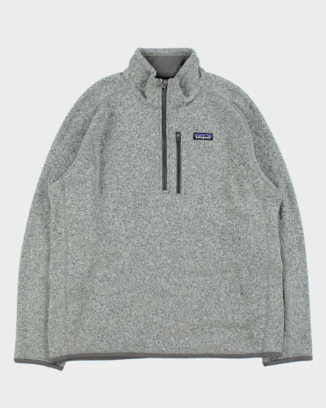 Vintage Patagonia Marl Grey Quarter-Zip Pullover Fleece - XL sold by Rokit