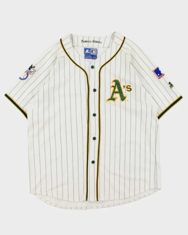 Vintage 1996 Starter Oakland A's MLB Cotton Blend Baseball Jersey - XL made by Rokit
