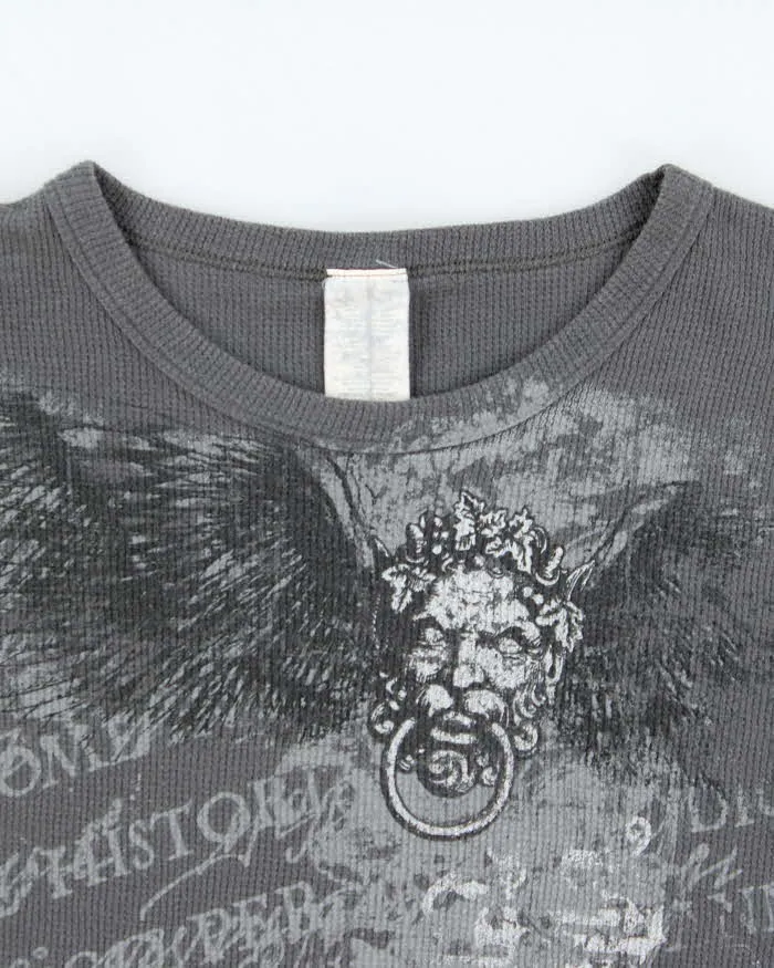 Vintage Y2K 00s Gothic Long Sleeve Waffle T-Shirt - XL sold by Rokit product image thumbnail 5