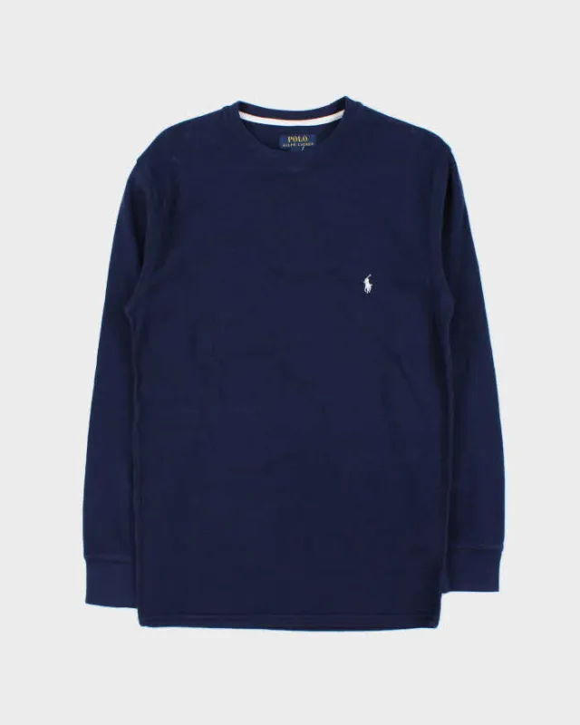 Vintage Polo Ralph Lauren Long Sleeve Crewneck Waffle T-Shirt - M made by Ralph Lauren