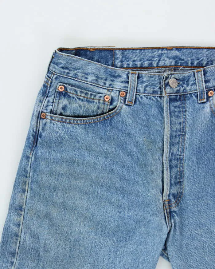 Vintage 1995 Levi's 501 Red Batwing Made In USA Denim Straight Leg Jeans - W32 L30 sold by Rokit product image thumbnail 3