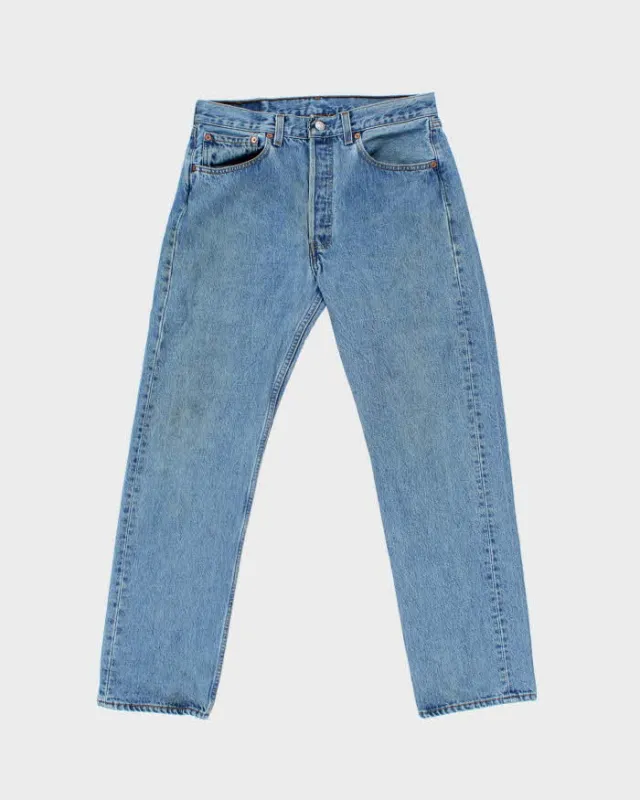 Vintage 1995 Levi's 501 Red Batwing Made In USA Denim Straight Leg Jeans - W32 L30 made by Levi's