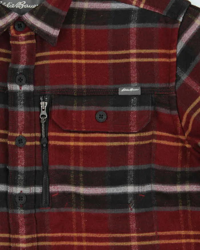 Vintage Eddie Bauer Mountain Ops Plaid Heavyweight Classic Fit Long Sleeve Flannel Over Shirt - L sold by Rokit product image thumbnail 4