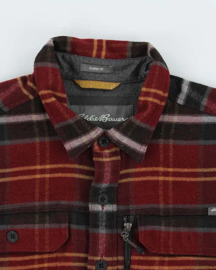 Vintage Eddie Bauer Mountain Ops Plaid Heavyweight Classic Fit Long Sleeve Flannel Over Shirt - L sold by Rokit product image thumbnail 3
