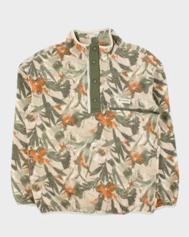 Vintage Columbia Helvetia II Ancient Fossil Retro Deep Pile Snap Button Pullover Fleece - L sold by Rokit