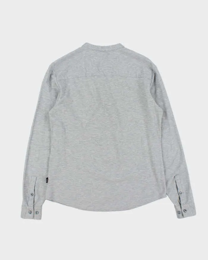 Vintage Hugo Boss Marl Grey Slim Fit Mercerised Long Sleeve Henley T-Shirt - S sold by Rokit product image thumbnail 2