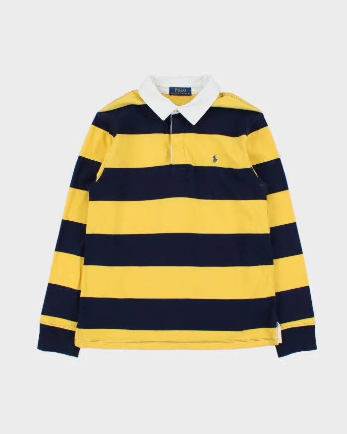 Vintage Polo Ralph Lauren Striped Long Sleeve Rugby Shirt - S sold by Rokit