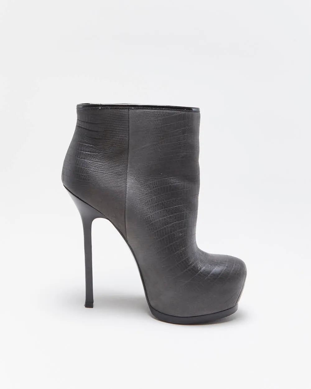 Vintage Y2K 00s Yves Saint Laurent Tribtoo Embossed Tejus Nubuk Leather Platform High Heel Boots - UK3.5 sold by Rokit product image thumbnail 2