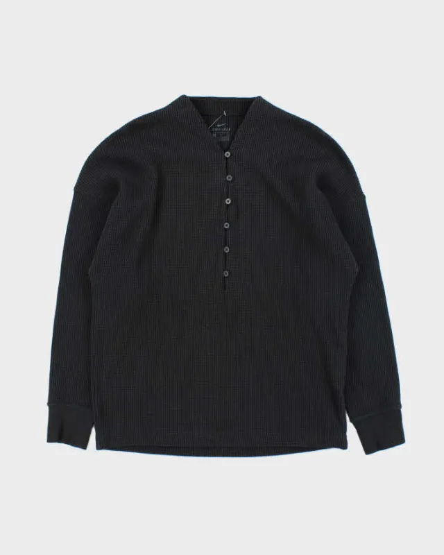 Nike Dri-Fit Heavyweight Button Down Long Sleeve Waffle T-Shirt - S made by Nike