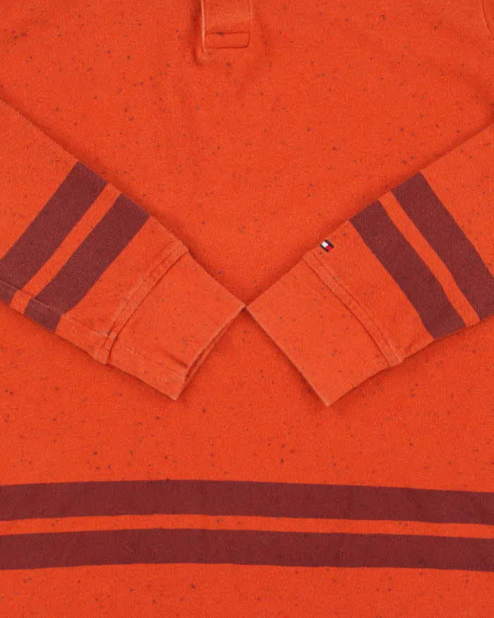Vintage Y2K 00s Tommy Hilfiger Speckled Striped Long Sleeve Polo Shirt - M sold by Rokit product image thumbnail 4