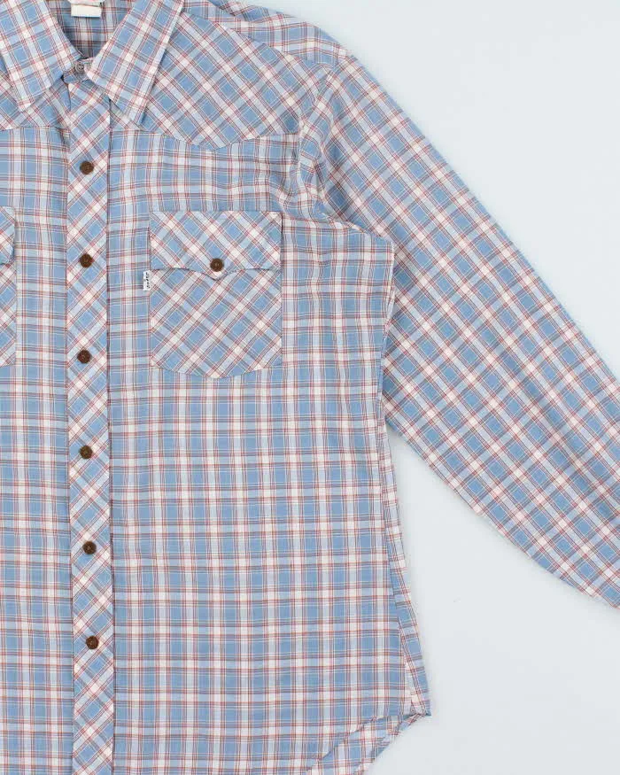Vintage 1979 Levi's White Tab Plaid Snap Button Long Sleeve Western Shirt - L sold by Rokit product image thumbnail 3