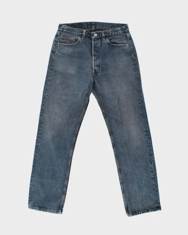Vintage 1991 Levi's 501 Red Batwing Made In USA Dyed Denim Straight Leg Jeans - W32 L31 made by Levi's