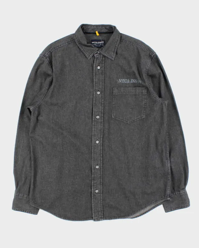Vintage Y2K 00s Nautica Jeans Stone Wash Long Sleeve Denim Shirt - L sold by Rokit
