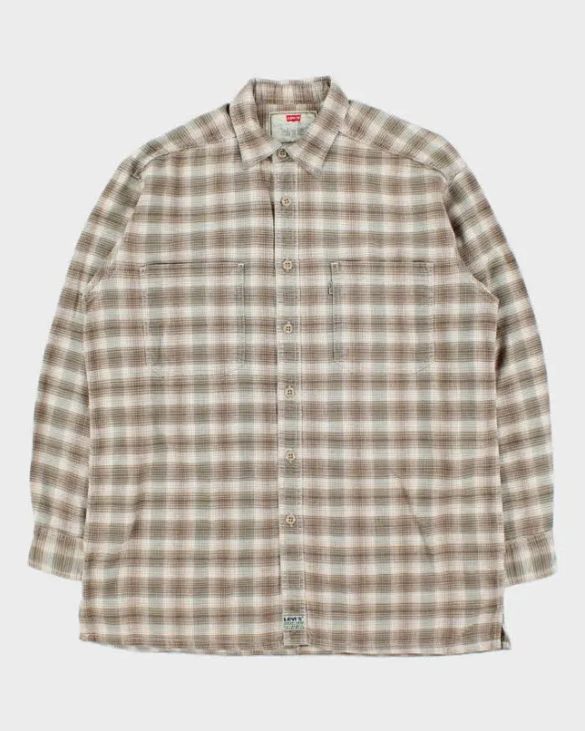 Vintage 1996 Levi's Made In USA Plaid Long Sleeve Flannel Shirt - M sold by Rokit