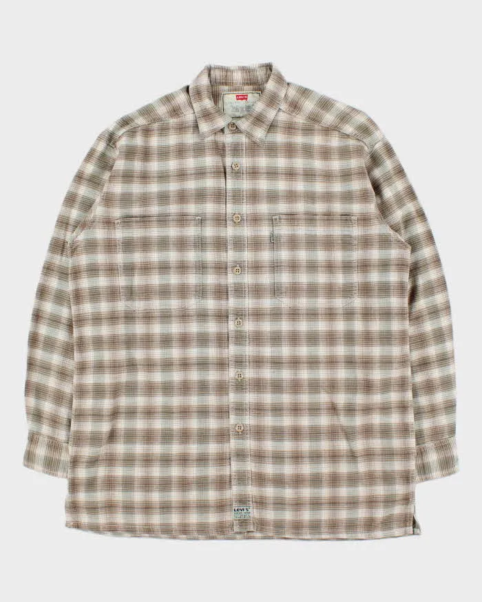 Vintage 1996 Levi's Made In USA Plaid Long Sleeve Flannel Shirt - M sold by Rokit