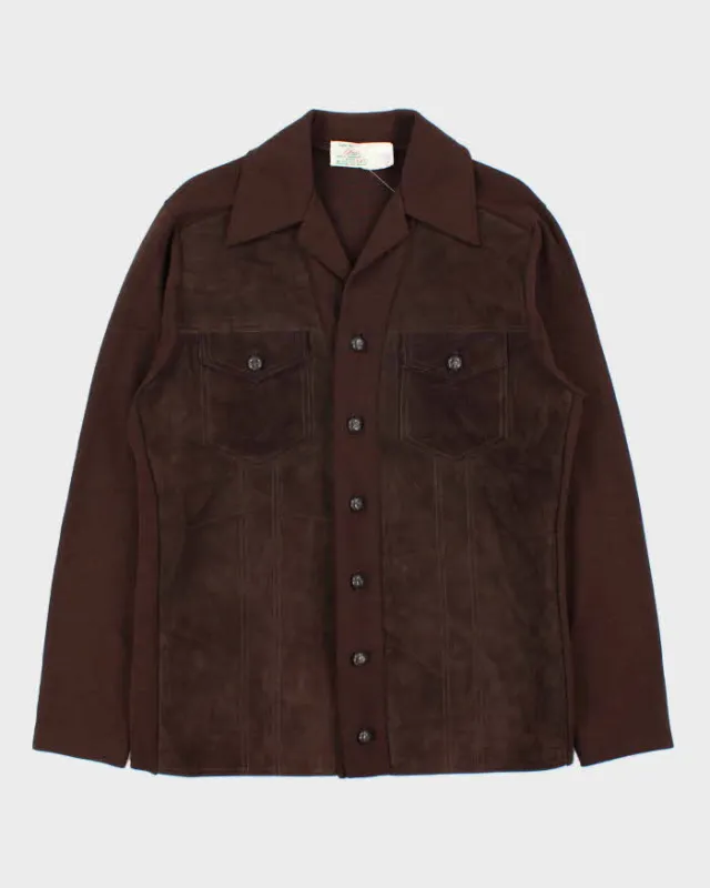 Vintage 1970s Trent Suede Union Made Long Sleeve Western Shirt - XL made by Rokit