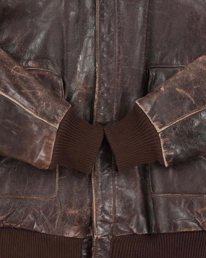 Vintage 1950s US Air Force Quilt Lined Horsehide Leather A-2 Aviator Flight Jacket - L sold by Rokit product image thumbnail 5