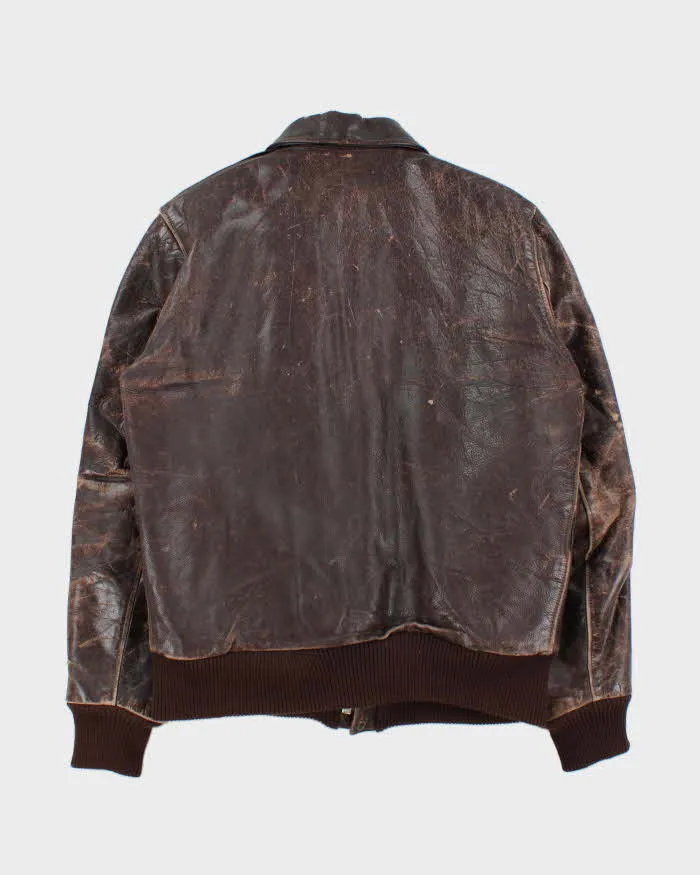 Vintage 1950s US Air Force Quilt Lined Horsehide Leather A-2 Aviator Flight Jacket - L sold by Rokit product image thumbnail 2