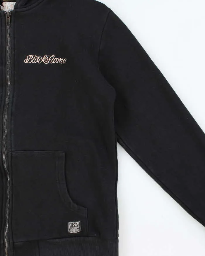 Vintage Y2K 00s Black Flame The Roots Embroidered Zip-Up Hoodie - S sold by Rokit product image thumbnail 3