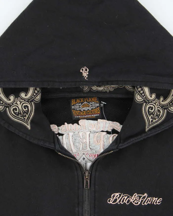 Vintage Y2K 00s Black Flame The Roots Embroidered Zip-Up Hoodie - S sold by Rokit product image thumbnail 5