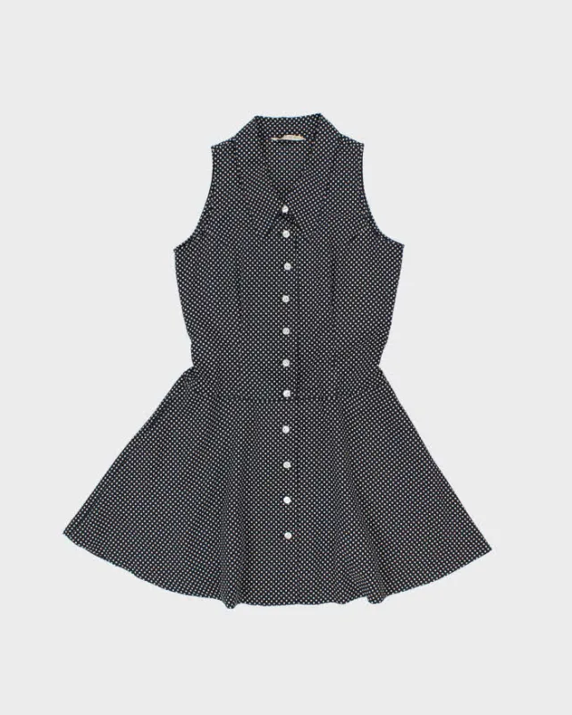Vintage 1970s McFarland Polka Dot Button-up Mini Dress - M made by Rokit