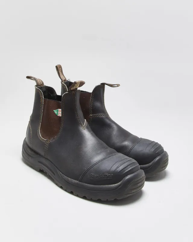 Vintage Blundstone 162 Stout Brown Tasmanian Leather Steel Toe Chelsea Boots - UK9.5 made by Rokit