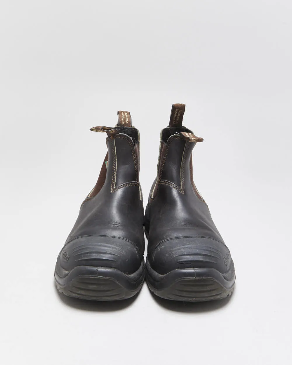 Vintage Blundstone 162 Stout Brown Tasmanian Leather Steel Toe Chelsea Boots - UK9.5 sold by Rokit product image thumbnail 3