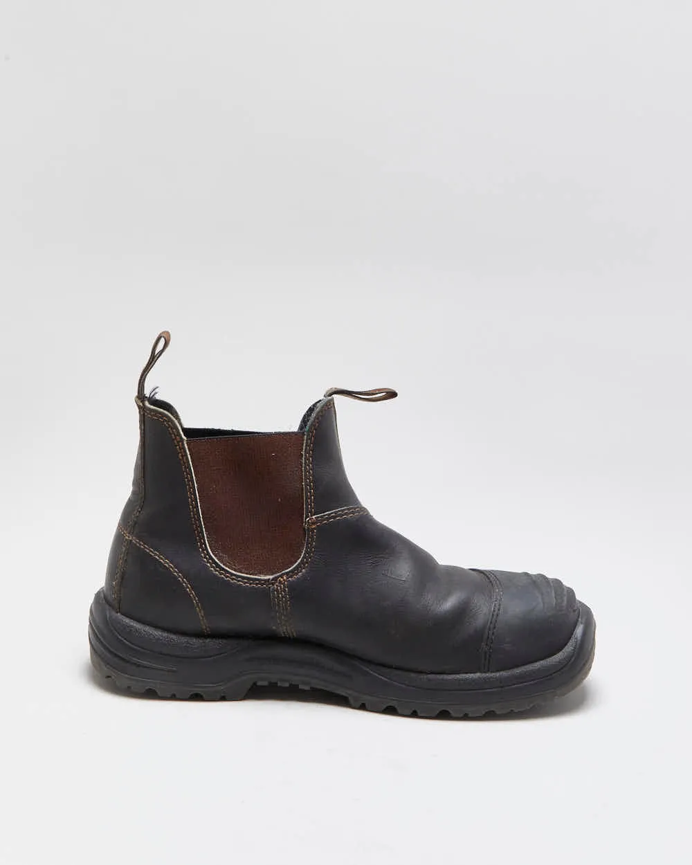 Vintage Blundstone 162 Stout Brown Tasmanian Leather Steel Toe Chelsea Boots - UK9.5 sold by Rokit product image thumbnail 2