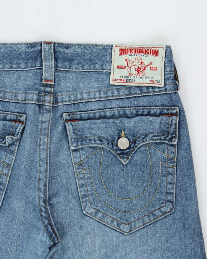 Vintage Y2K 00s True Religion Ricky Flap Made In USA Straight Leg Denim Jeans - W35 L28 sold by Rokit product image thumbnail 4
