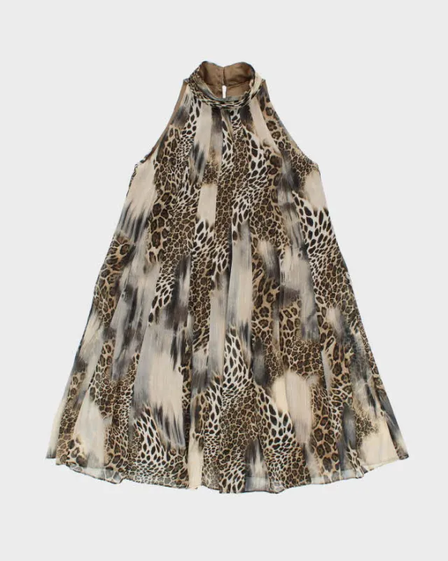 Vintage Y2k 00s Joseph Ribkoff Animal Print High Neck Dress - S sold by Rokit
