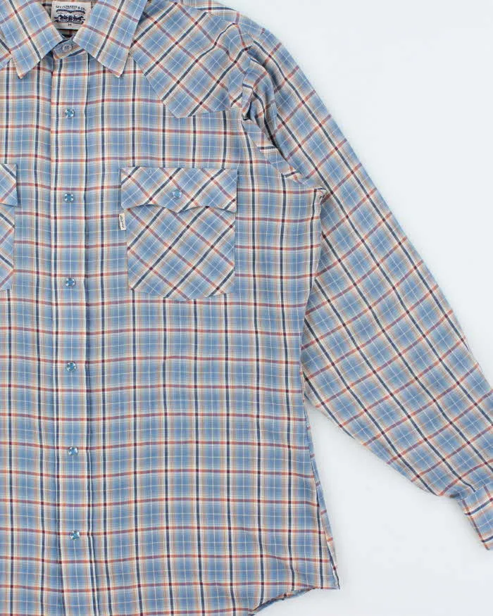 Vintage 1980s Levi's White Tab Snap Button Made In USA Plaid Long Sleeve Western Shirt - M sold by Rokit product image thumbnail 3