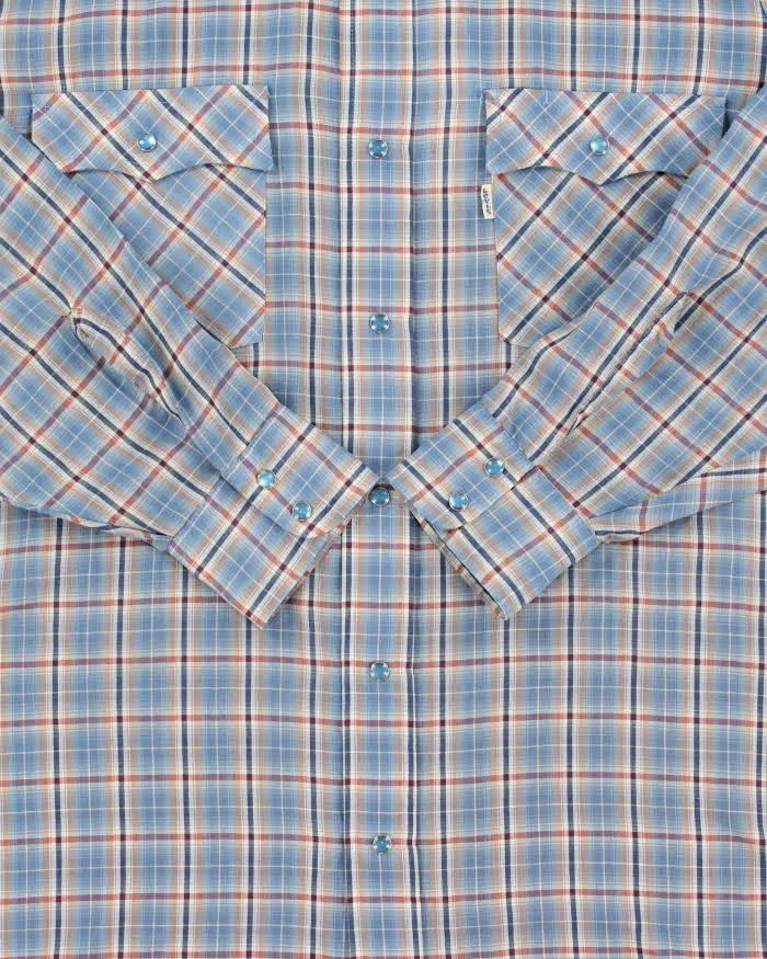 Vintage 1980s Levi's White Tab Snap Button Made In USA Plaid Long Sleeve Western Shirt - M sold by Rokit product image thumbnail 4