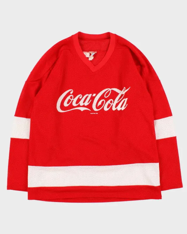 Vintage 1980s Cooper 'Coca Cola' Canadian Amateur Ice Hockey Jersey - L made by Rokit