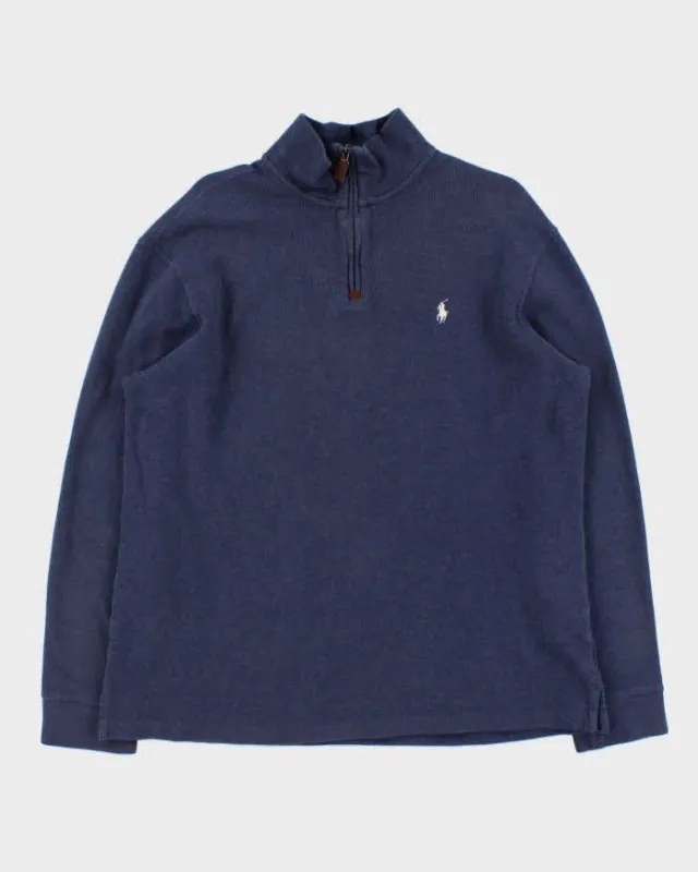 Vintage Y2K 00s Polo Ralph Lauren Classic Quarter-Zip Sweatshirt - L sold by Rokit