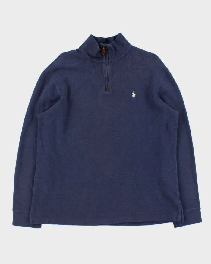 Vintage Y2K 00s Polo Ralph Lauren Classic Quarter-Zip Sweatshirt - L sold by Rokit