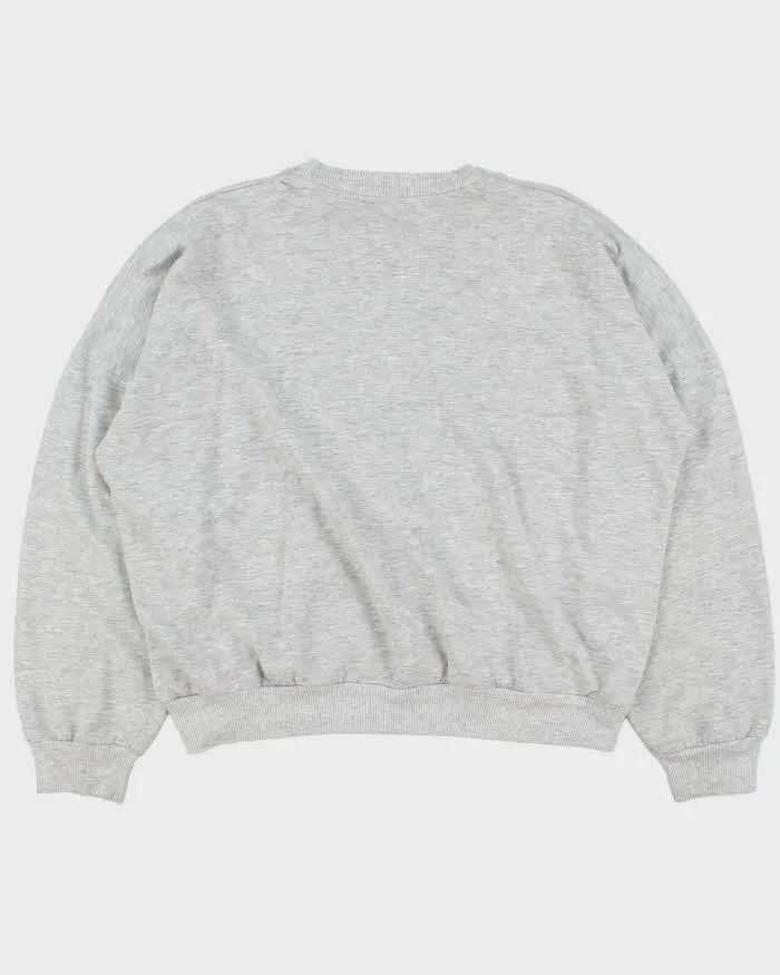 Vintage 1970s Adidas Originals Big Trefoil Marl Grey Boxy Crewneck Sweatshirt - L sold by Rokit product image thumbnail 2