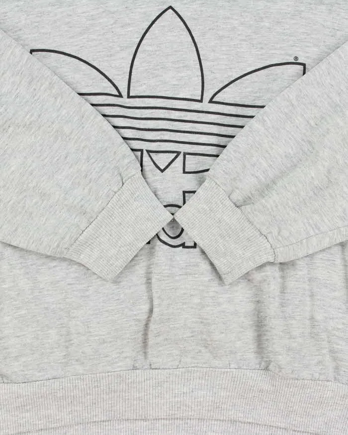 Vintage 1970s Adidas Originals Big Trefoil Marl Grey Boxy Crewneck Sweatshirt - L sold by Rokit product image thumbnail 4