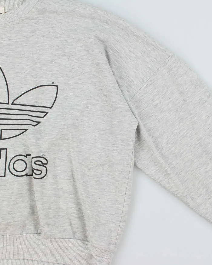 Vintage 1970s Adidas Originals Big Trefoil Marl Grey Boxy Crewneck Sweatshirt - L sold by Rokit product image thumbnail 3