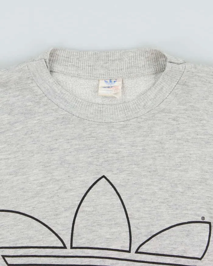 Vintage 1970s Adidas Originals Big Trefoil Marl Grey Boxy Crewneck Sweatshirt - L sold by Rokit product image thumbnail 5