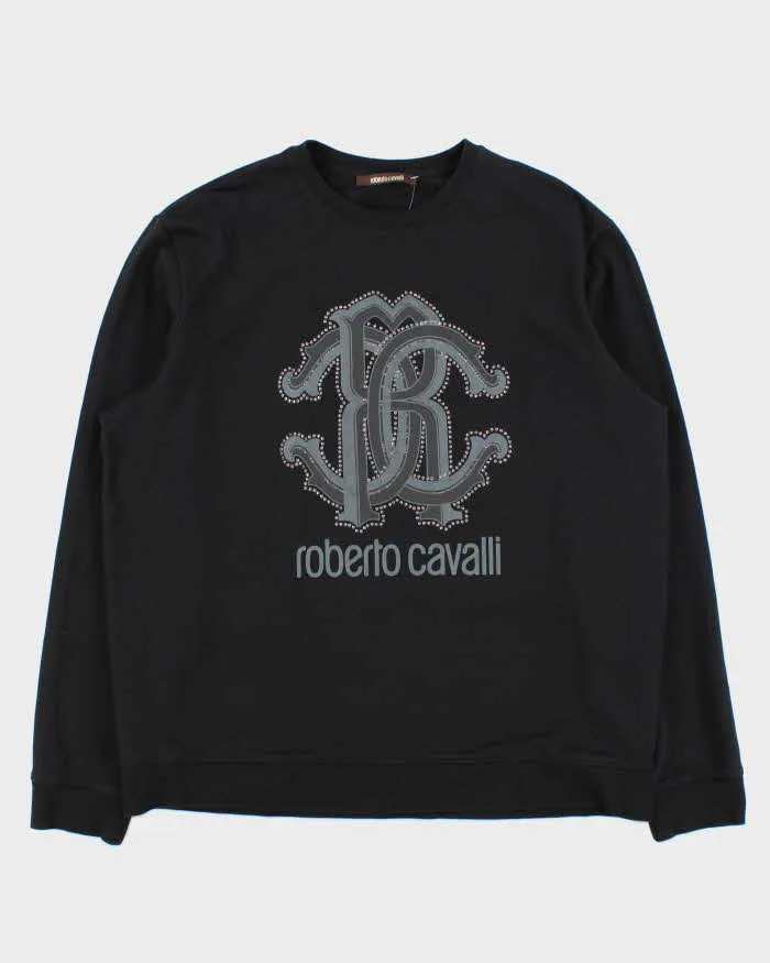 Vintage Y2K 00s Roberto Cavalli Embellished Rhinestone Crewneck Sweatshirt - XXL sold by Rokit