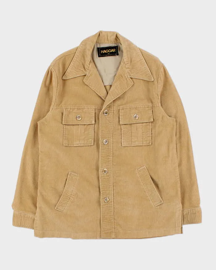 Vintage 1970s Haggar Made In USA Tan Corduroy Jacket - L sold by Rokit