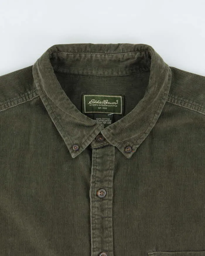 Vintage Y2K 00s Eddie Bauer Khaki Long Sleeve Corduroy Shirt - XL sold by Rokit product image thumbnail 5