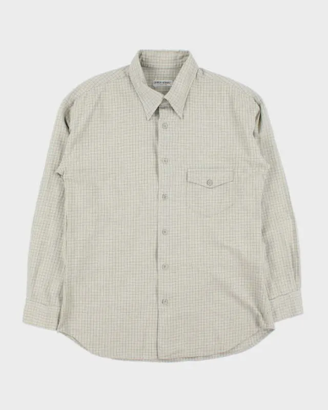 Vintage 1990s Giorgio Armani Le Collezioni Window Pane Check Long Sleeve Shirt - L sold by Rokit
