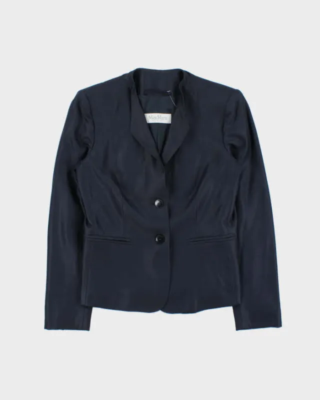 Vintage Y2K 00s MaxMara Silk Wool Blend Women's Single Breasted Blazer - S sold by Rokit