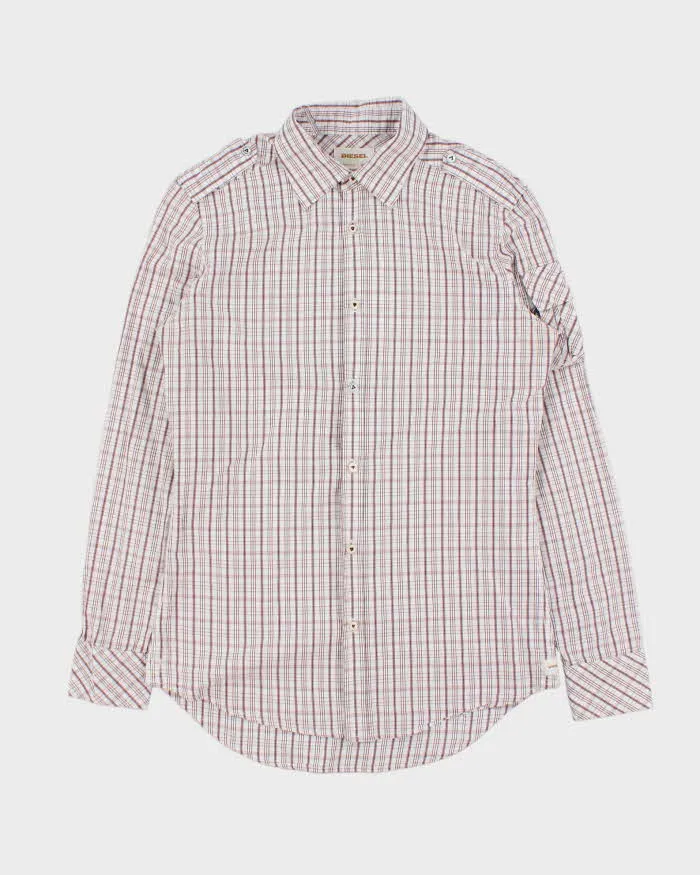 Vintage Y2K 00s Diesel Check Long Sleeve Epaulettes Shirt - S sold by Rokit