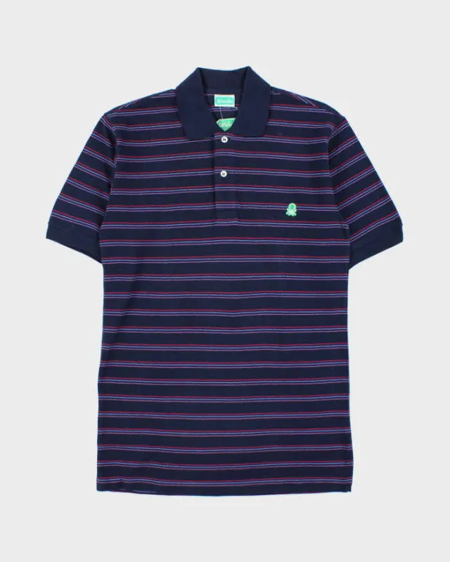 DSWT 1980s Benetton Stripe Polo Shirt - M made by United Colors Of Benetton