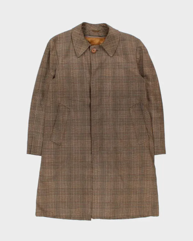Vintage 1970s London Fog Wool Layer Lined Glen Check Over Coat - L sold by Rokit