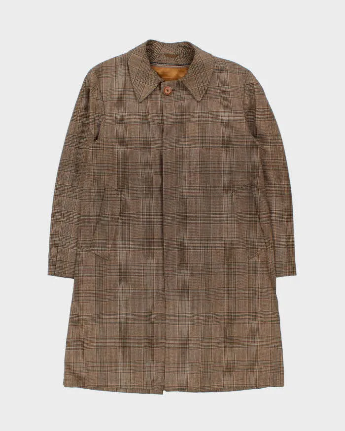 Vintage 1970s London Fog Wool Layer Lined Glen Check Over Coat - L sold by Rokit